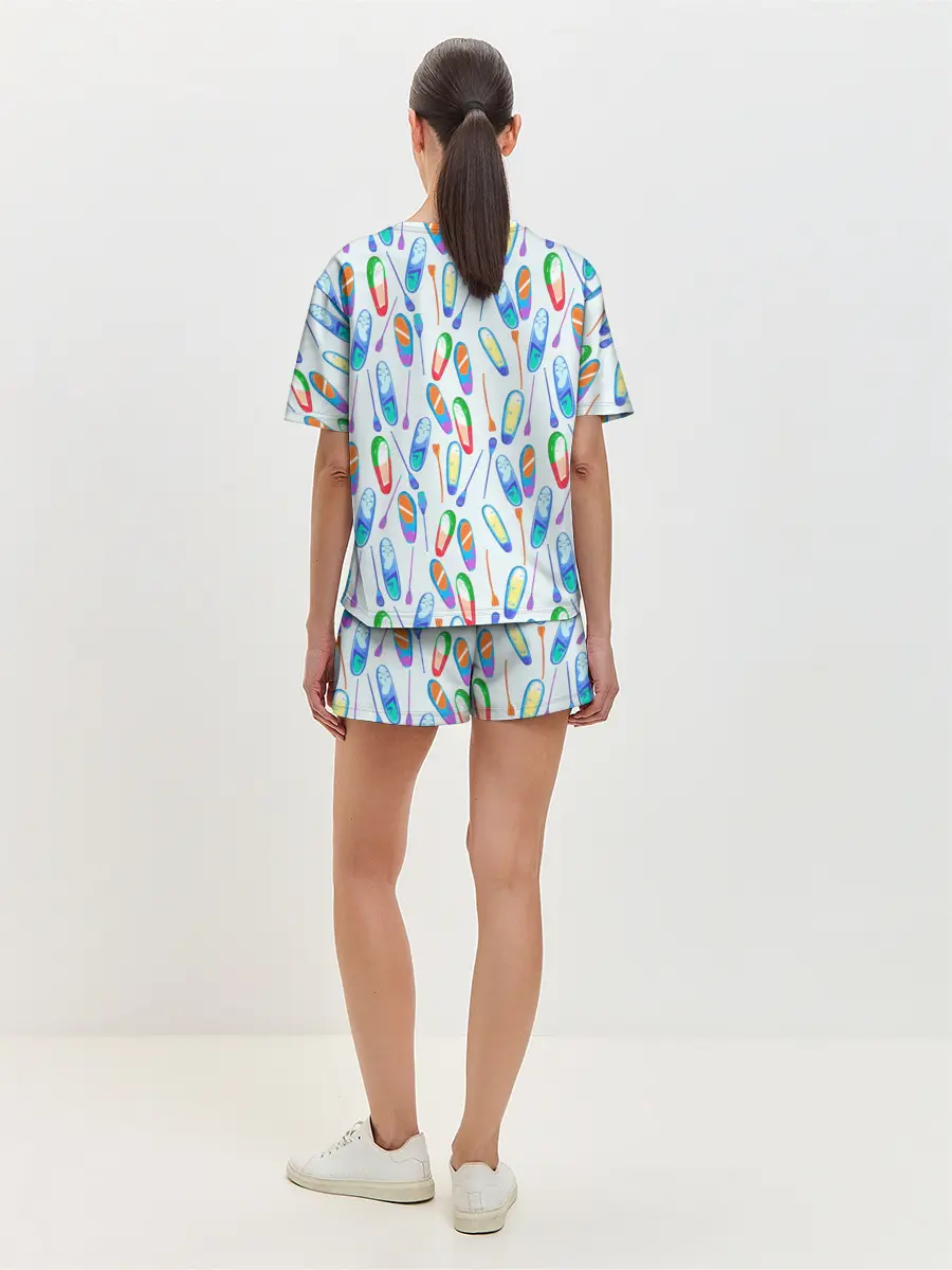 Женская пижама с шортами / доски для серфинга