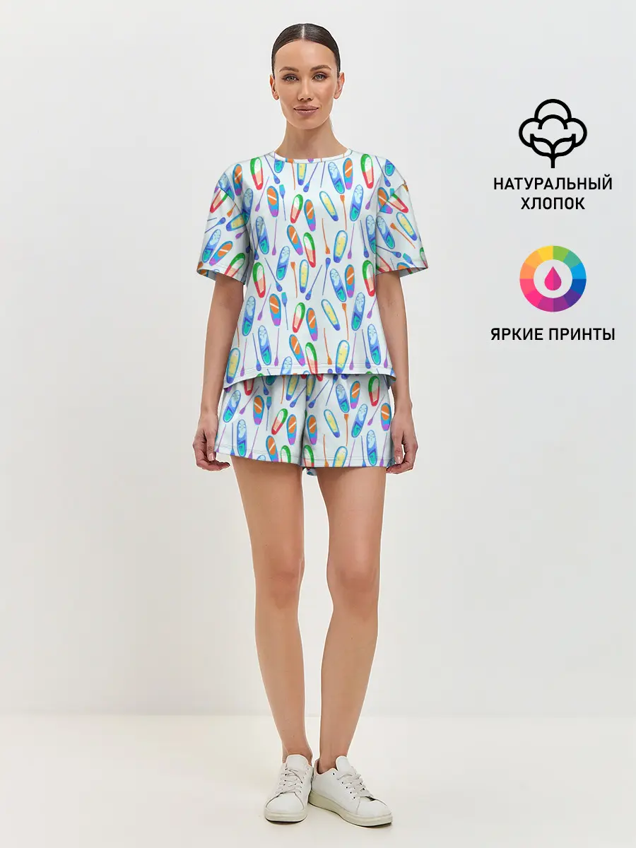 Женская пижама с шортами / доски для серфинга