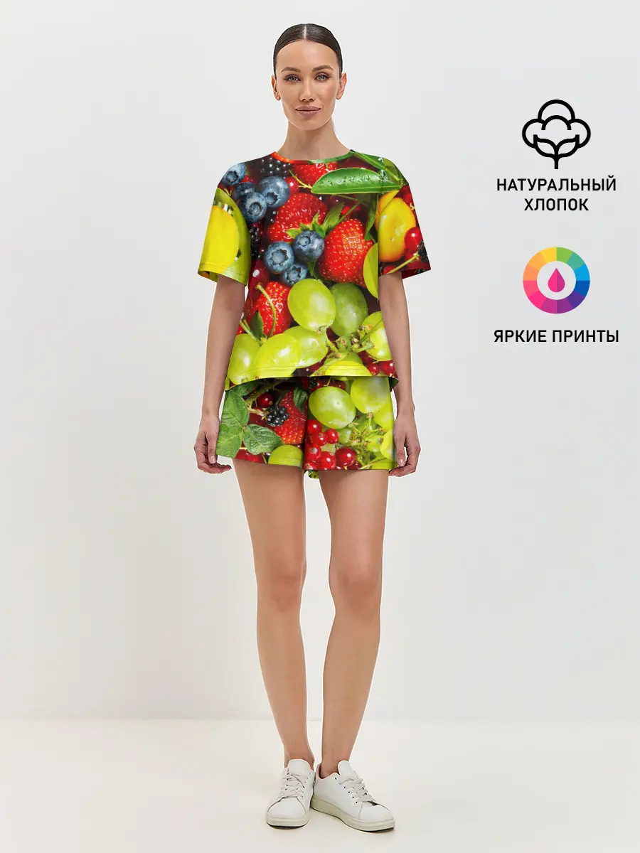 Женская пижама с шортами / Фруктовый рай