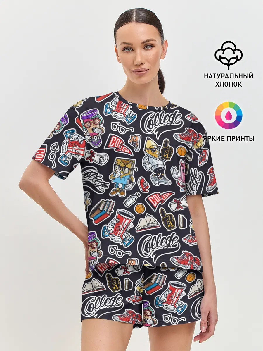 Женская пижама с шортами / Pop art