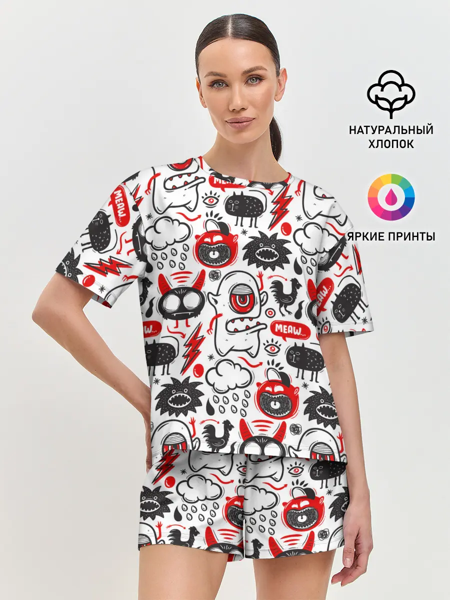 Женская пижама с шортами / Pop art