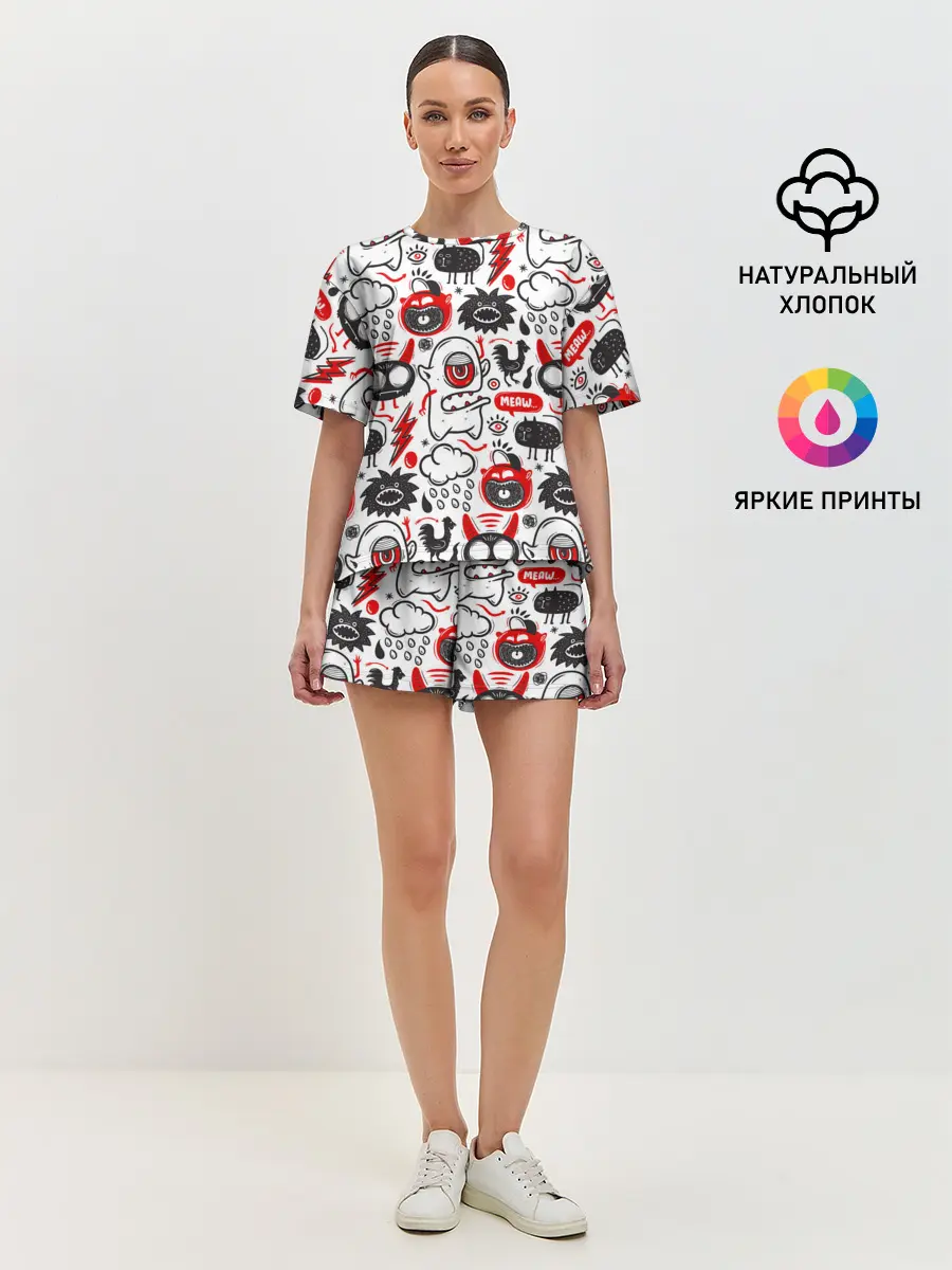 Женская пижама с шортами / Pop art