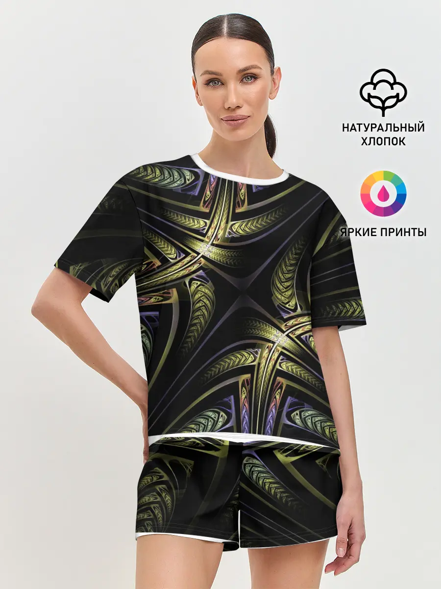 Женская пижама с шортами / Абстракция