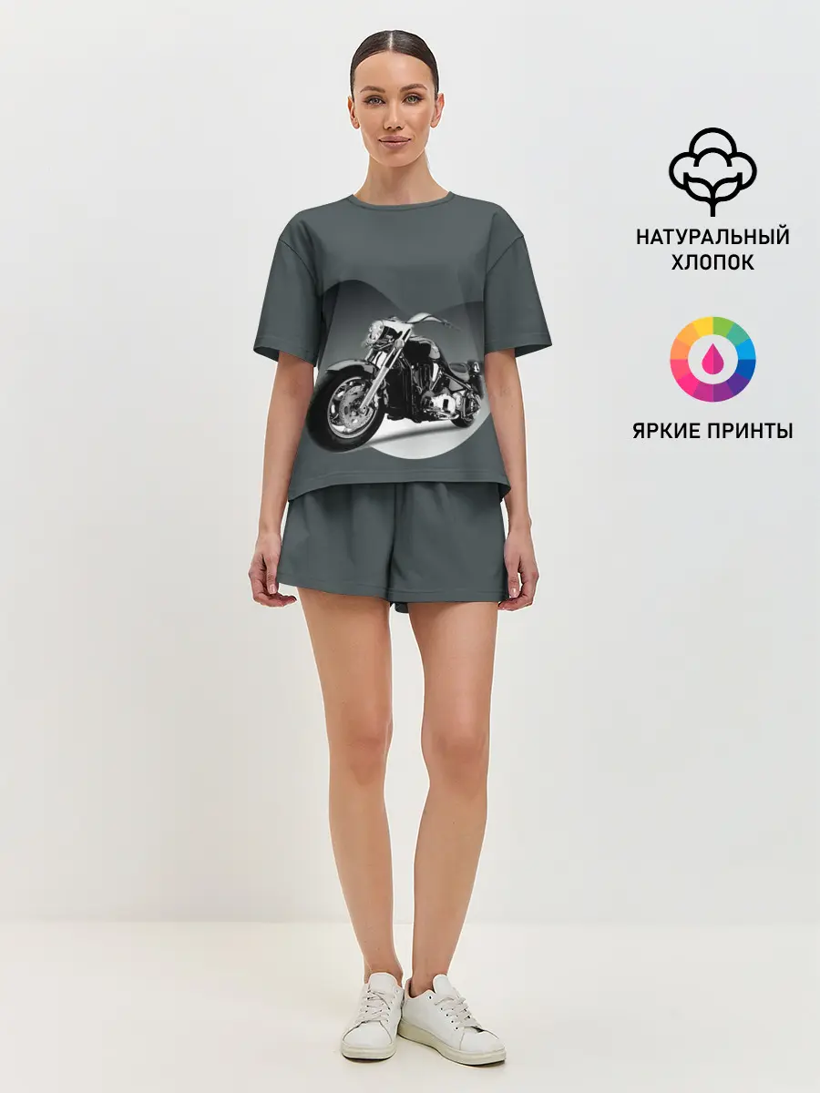Женская пижама с шортами / Мотоцикл