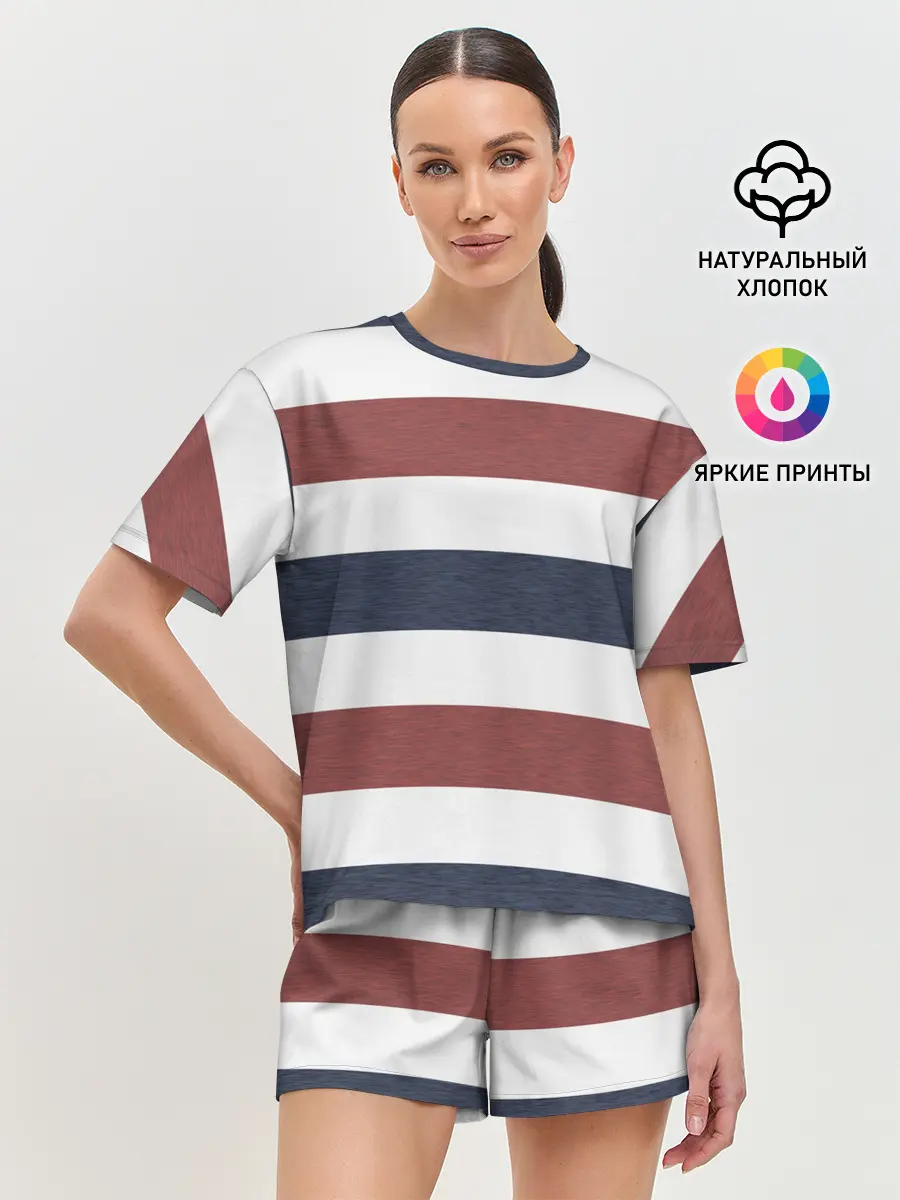 Женская пижама с шортами / Полоски