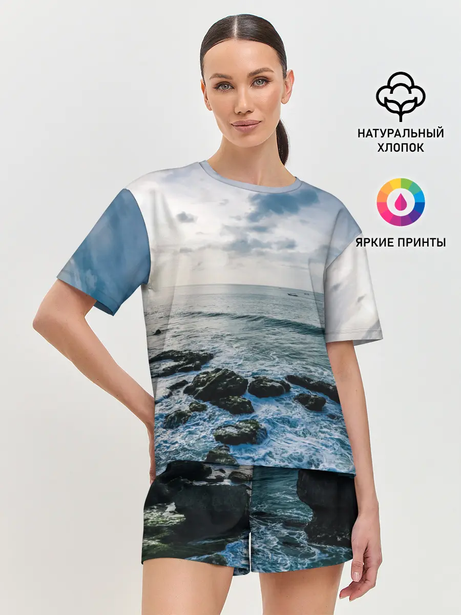 Женская пижама с шортами / Море