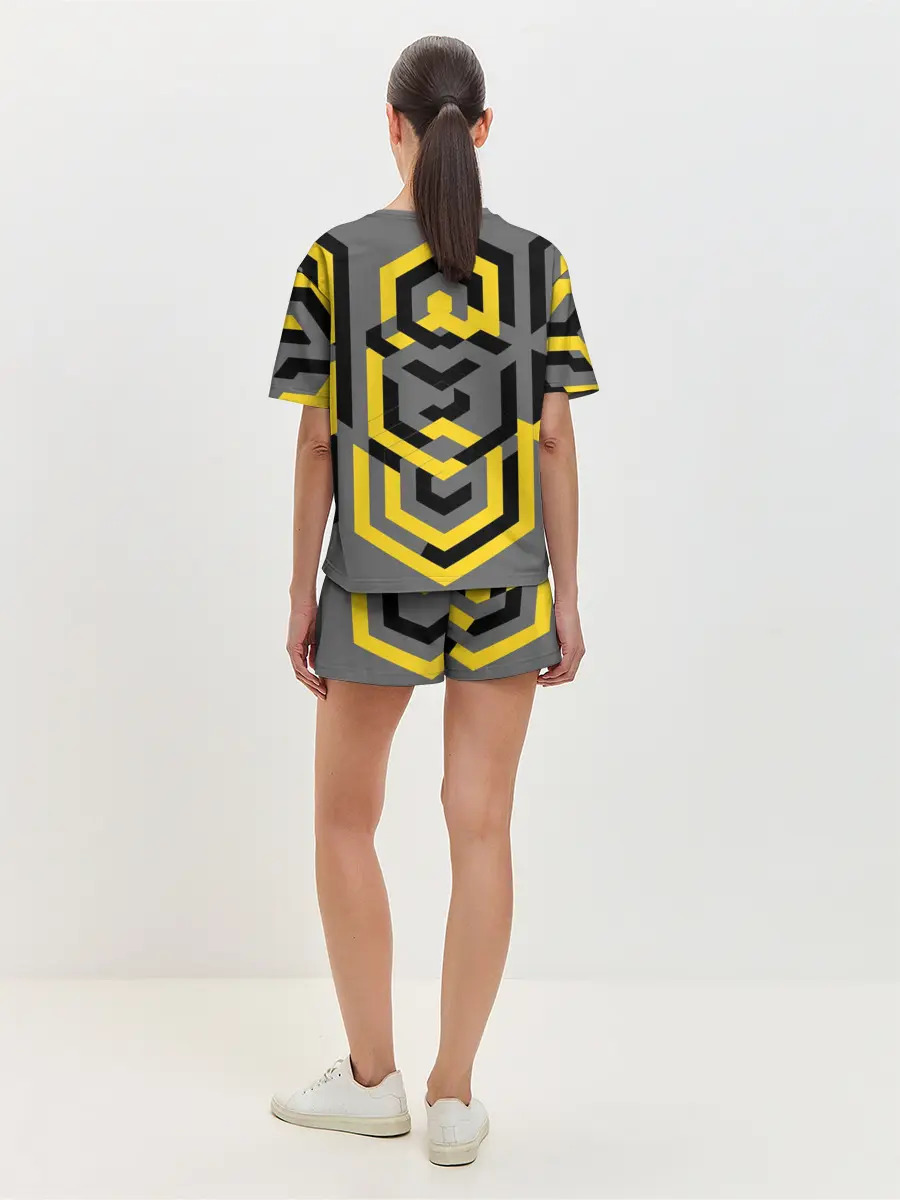Женская пижама с шортами / Геометрия узор