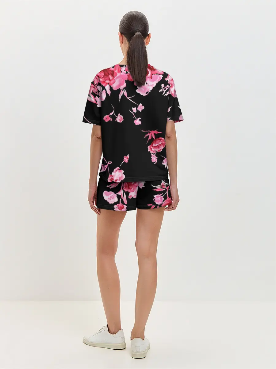 Женская пижама с шортами / Цветы