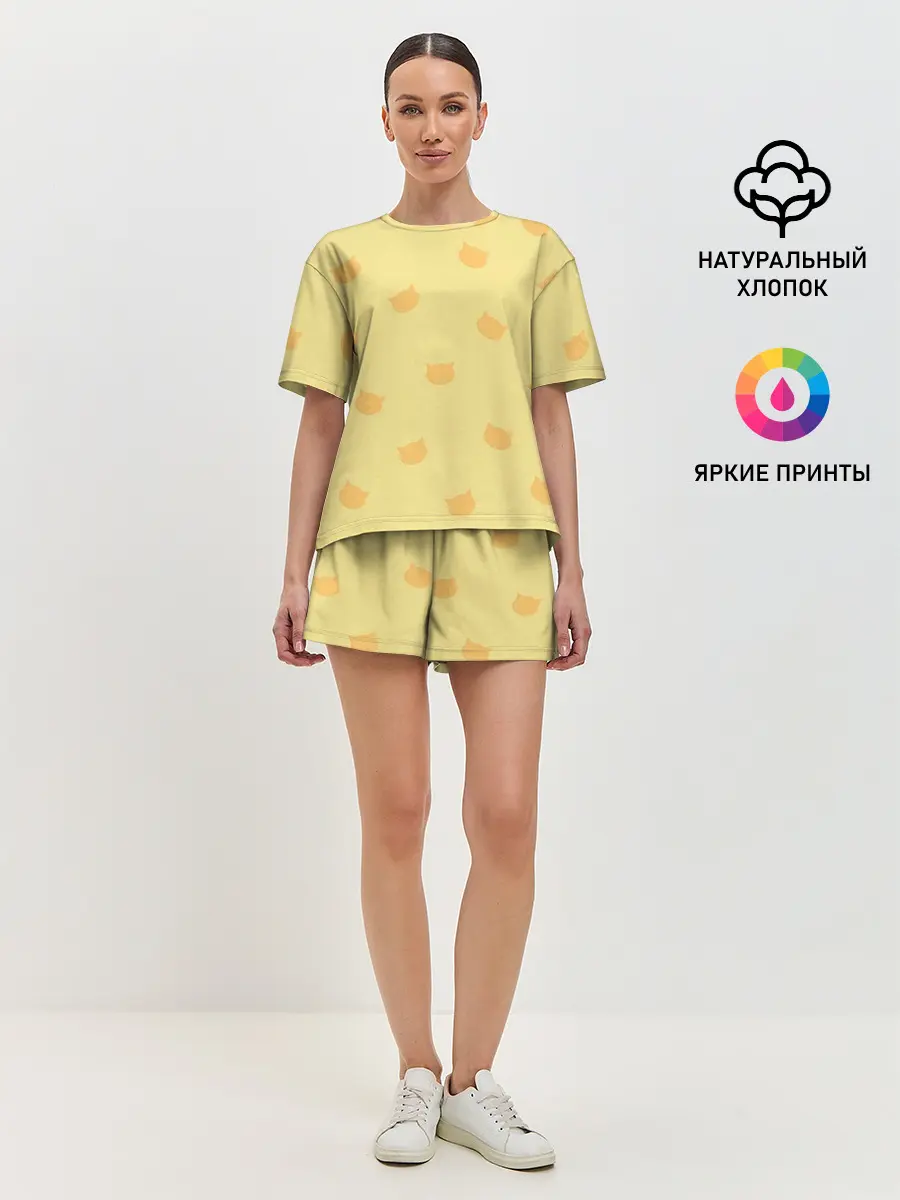 Женская пижама с шортами / Кошки