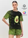 Женская пижама с шортами / Авокадо