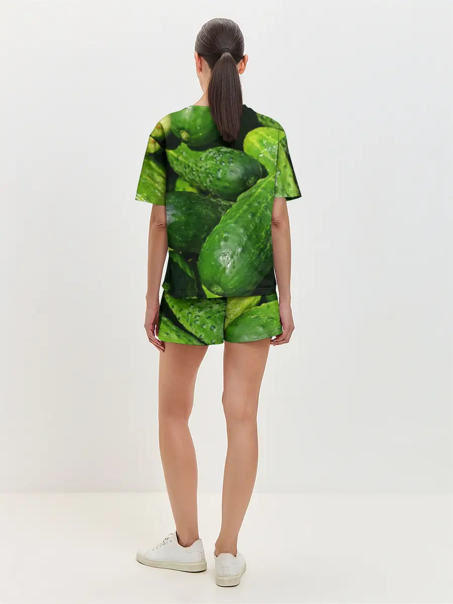Женская пижама с шортами / Огурцы