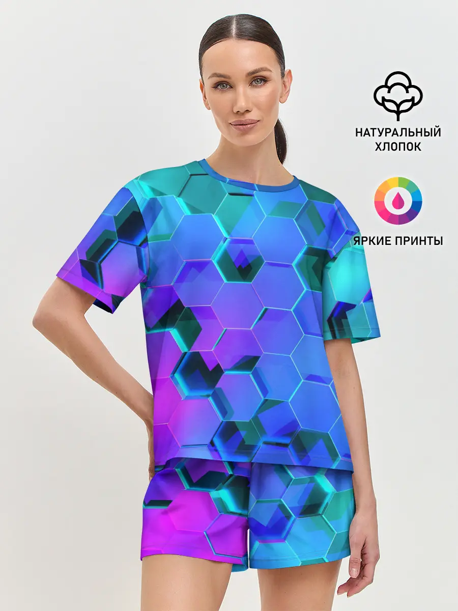 Женская пижама с шортами / Geometry