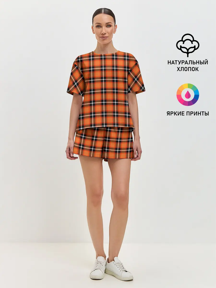 Женская пижама с шортами / Шотландская клетка