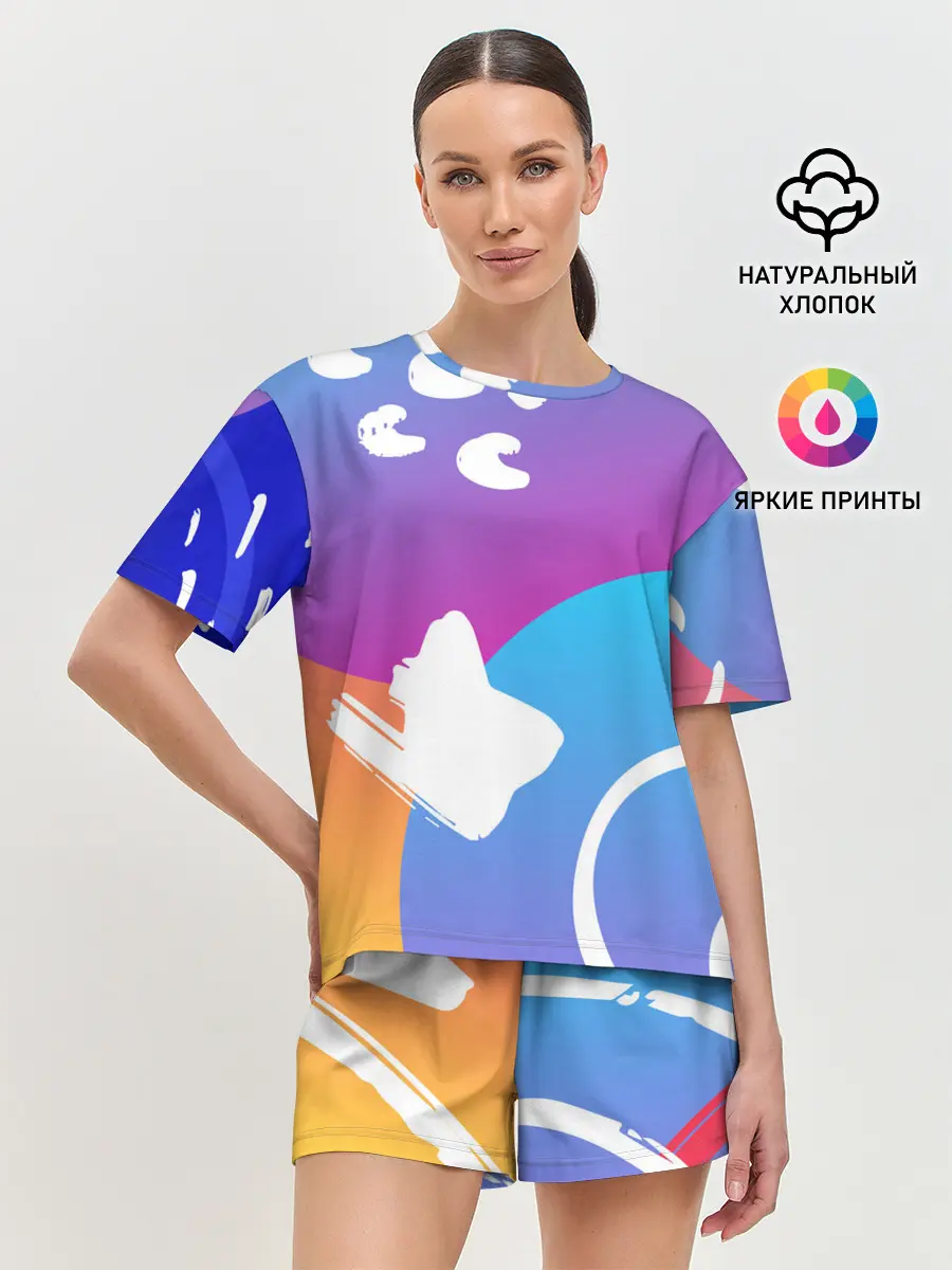 Женская пижама с шортами / Градация цвета