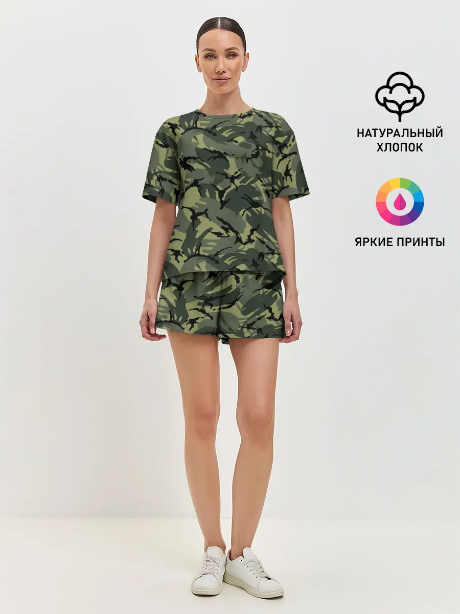 Женская пижама с шортами / Камуфляж