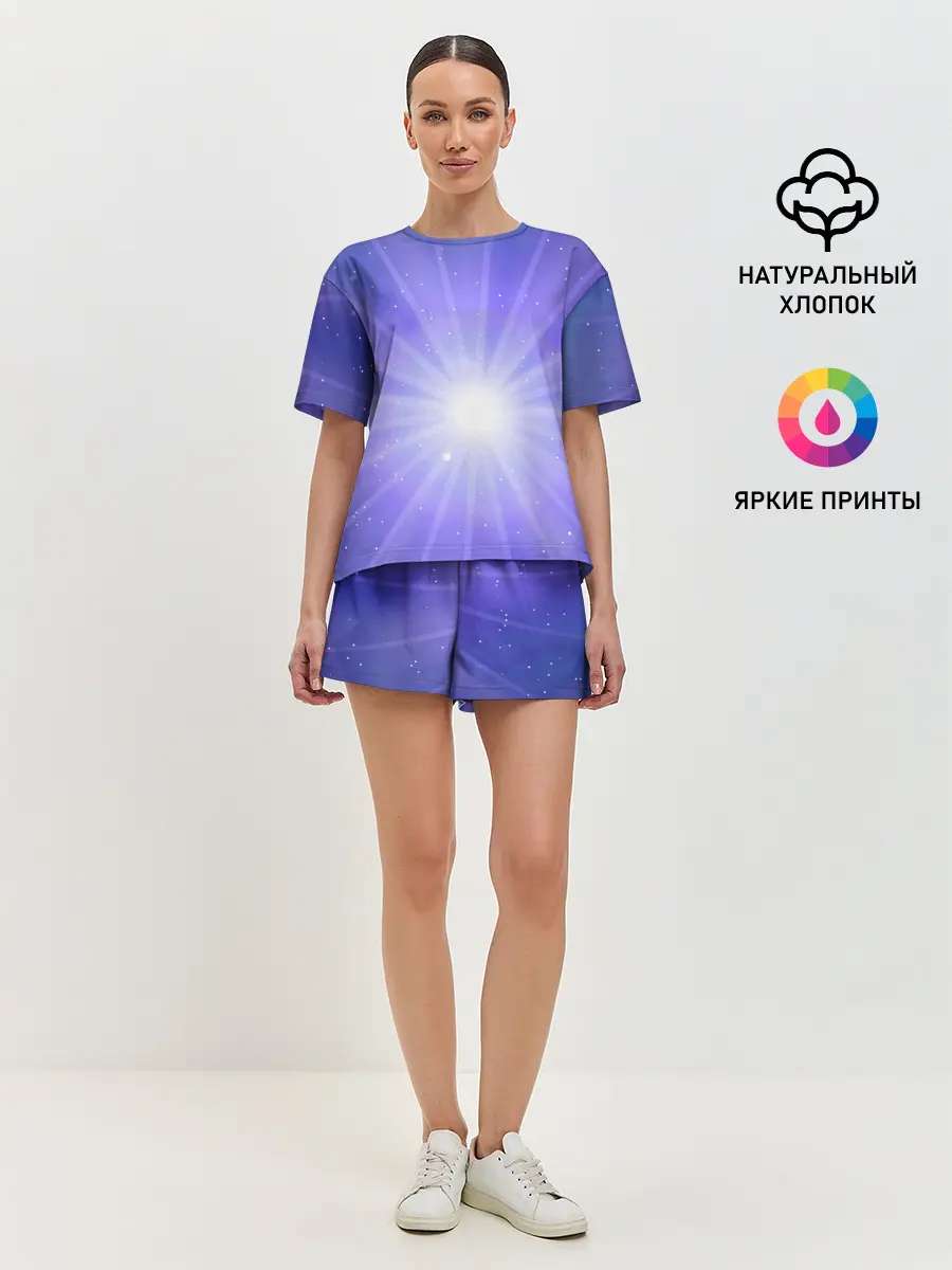 Женская пижама с шортами / Космос