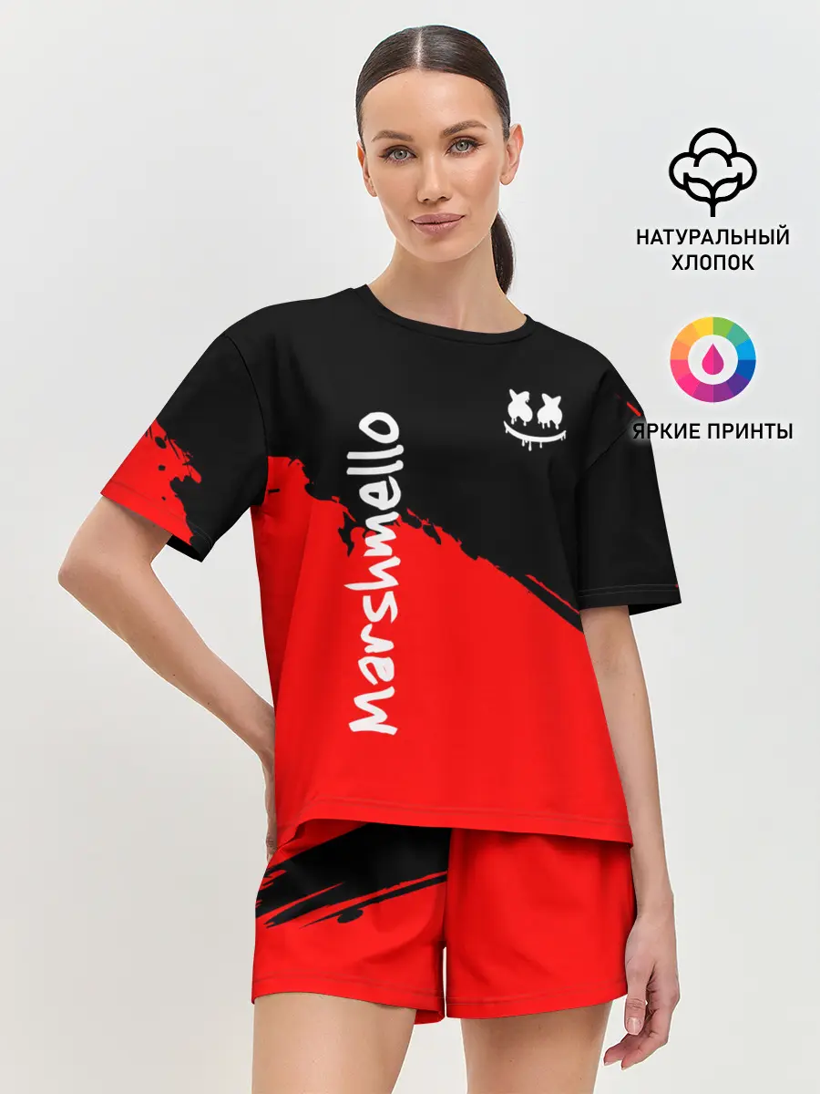 Женская пижама с шортами / Marshmello