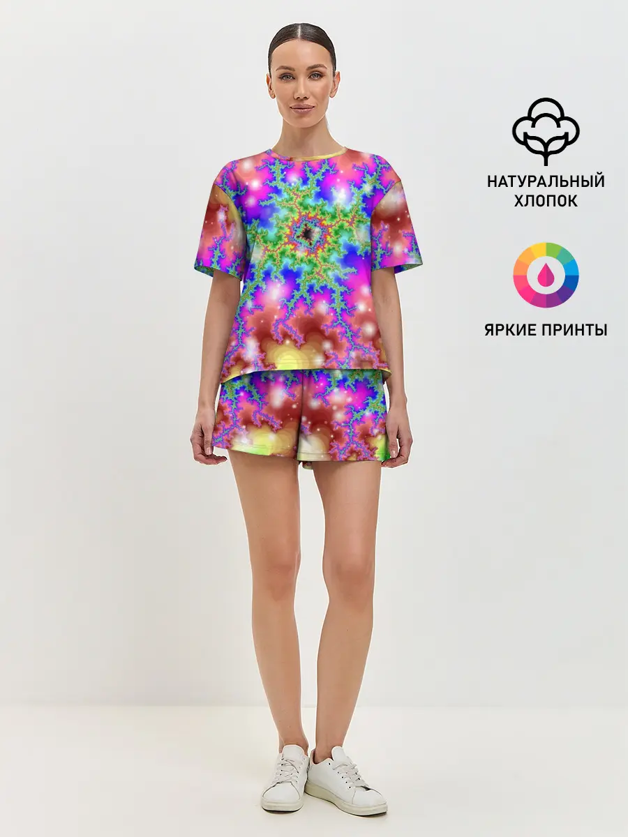 Женская пижама с шортами / Абстракция