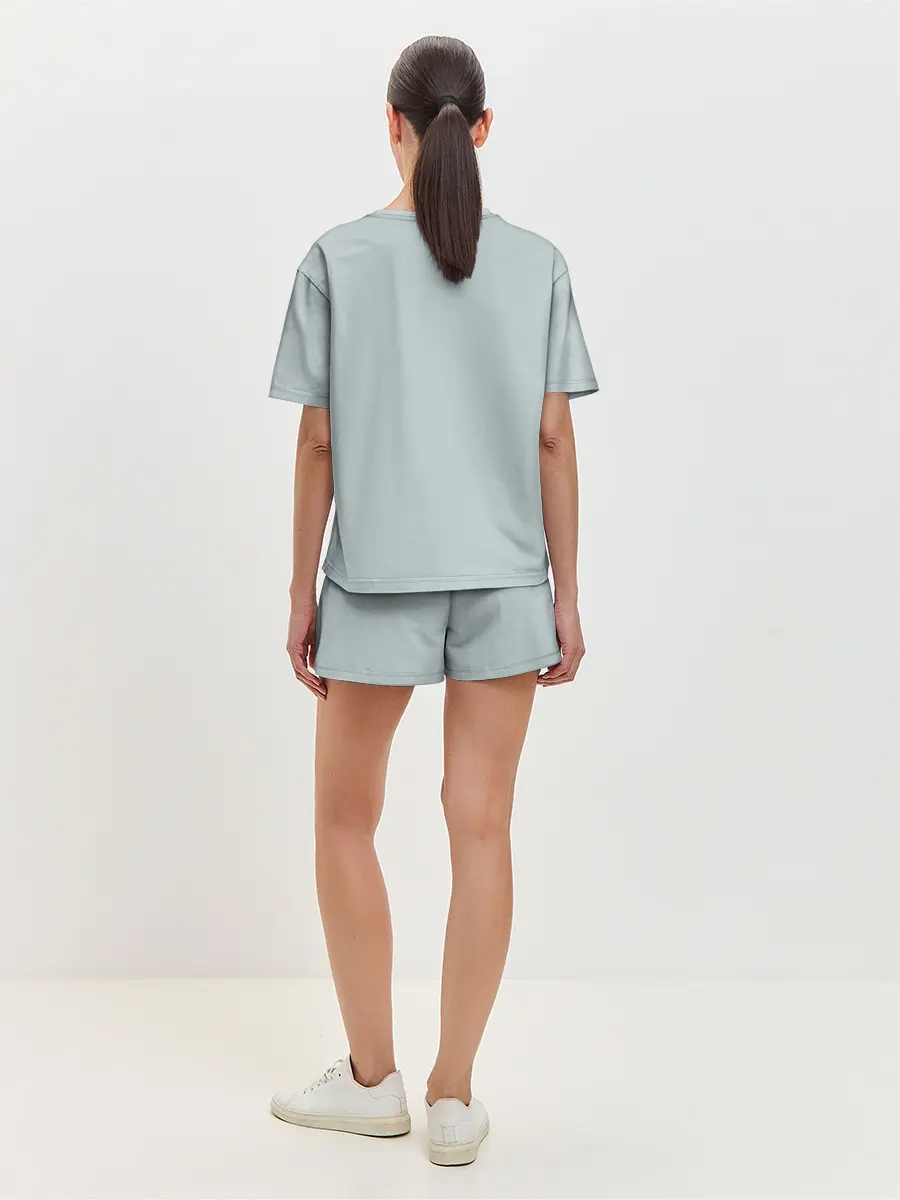 Женская пижама с шортами / Радуга v5 - голубой