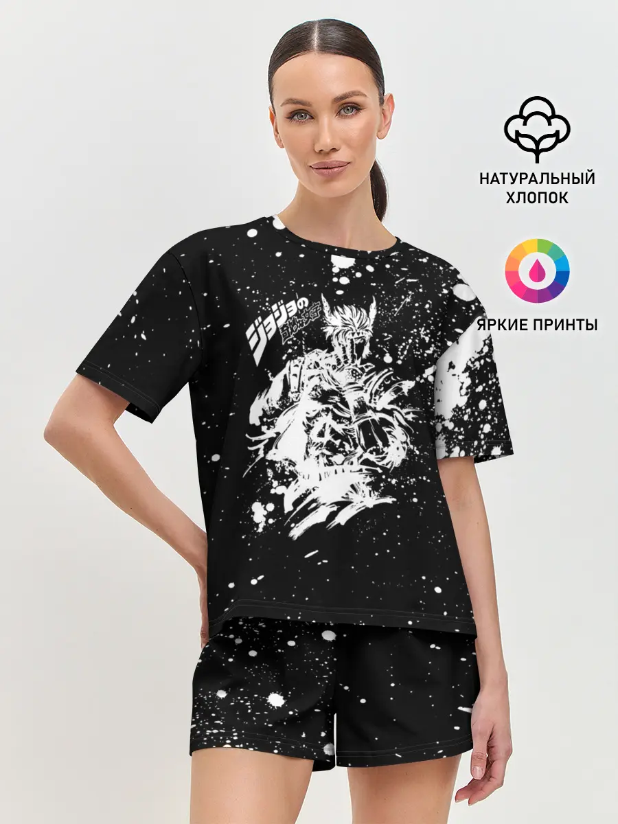 Женская пижама с шортами / Хамон белые брызни