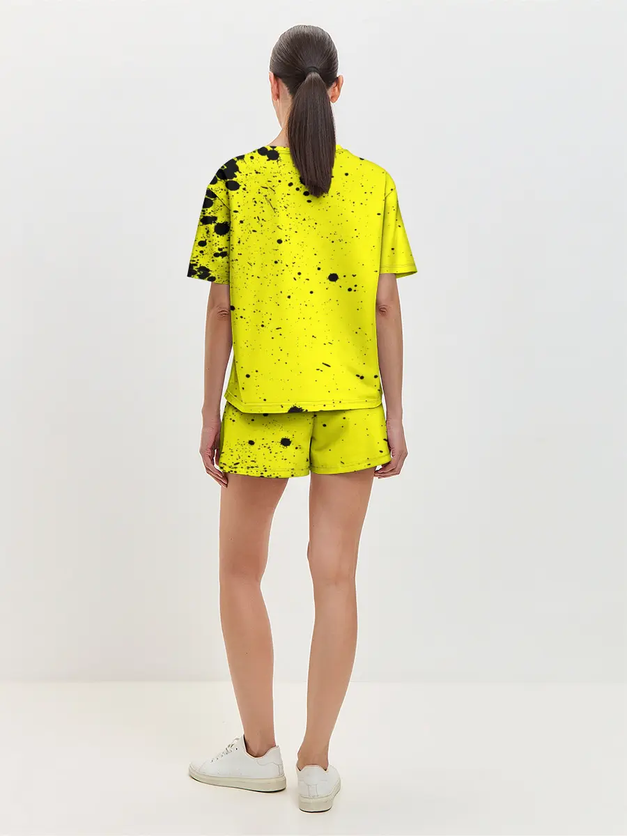 Женская пижама с шортами / Джонатан на желтом брызги