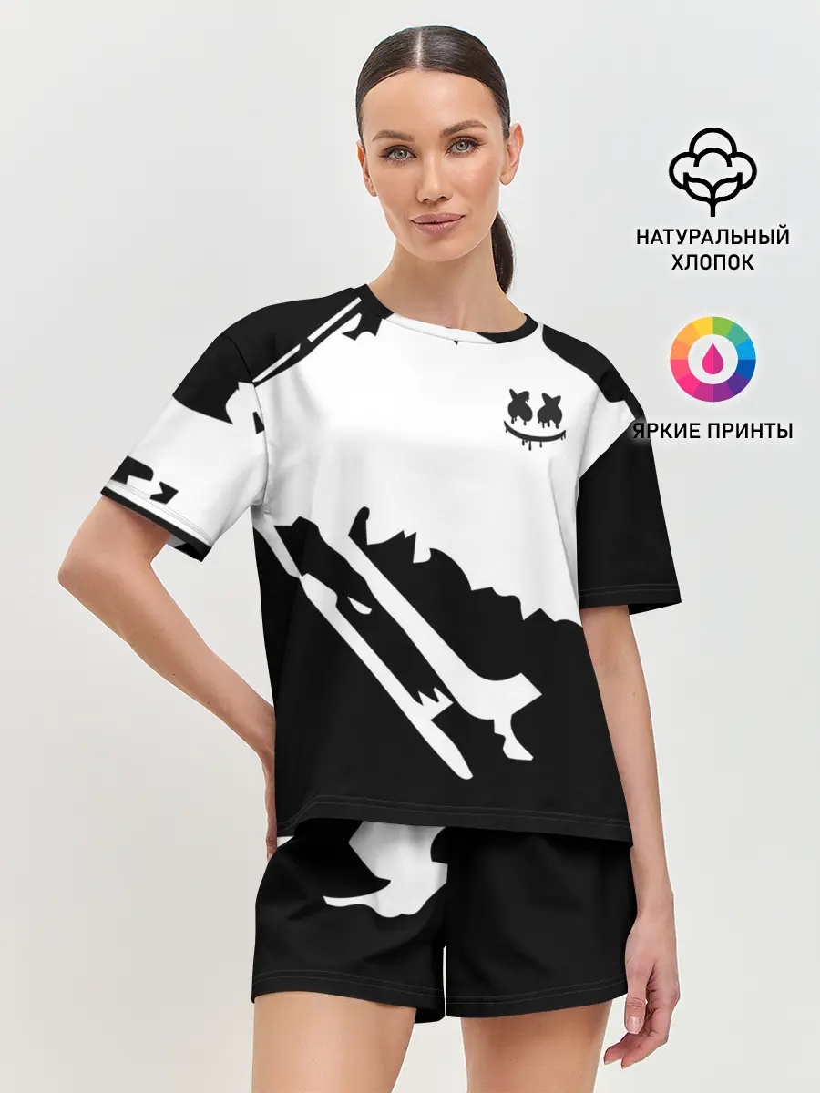 Женская пижама с шортами / Marshmello