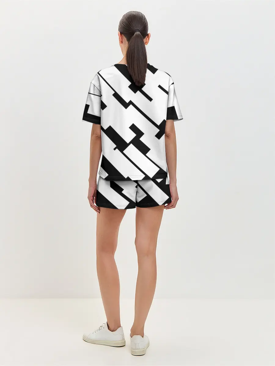 Женская пижама с шортами / ГЕОМЕТРИЯ,АБСТРАКЦИЯ,ПОЛОСЫ