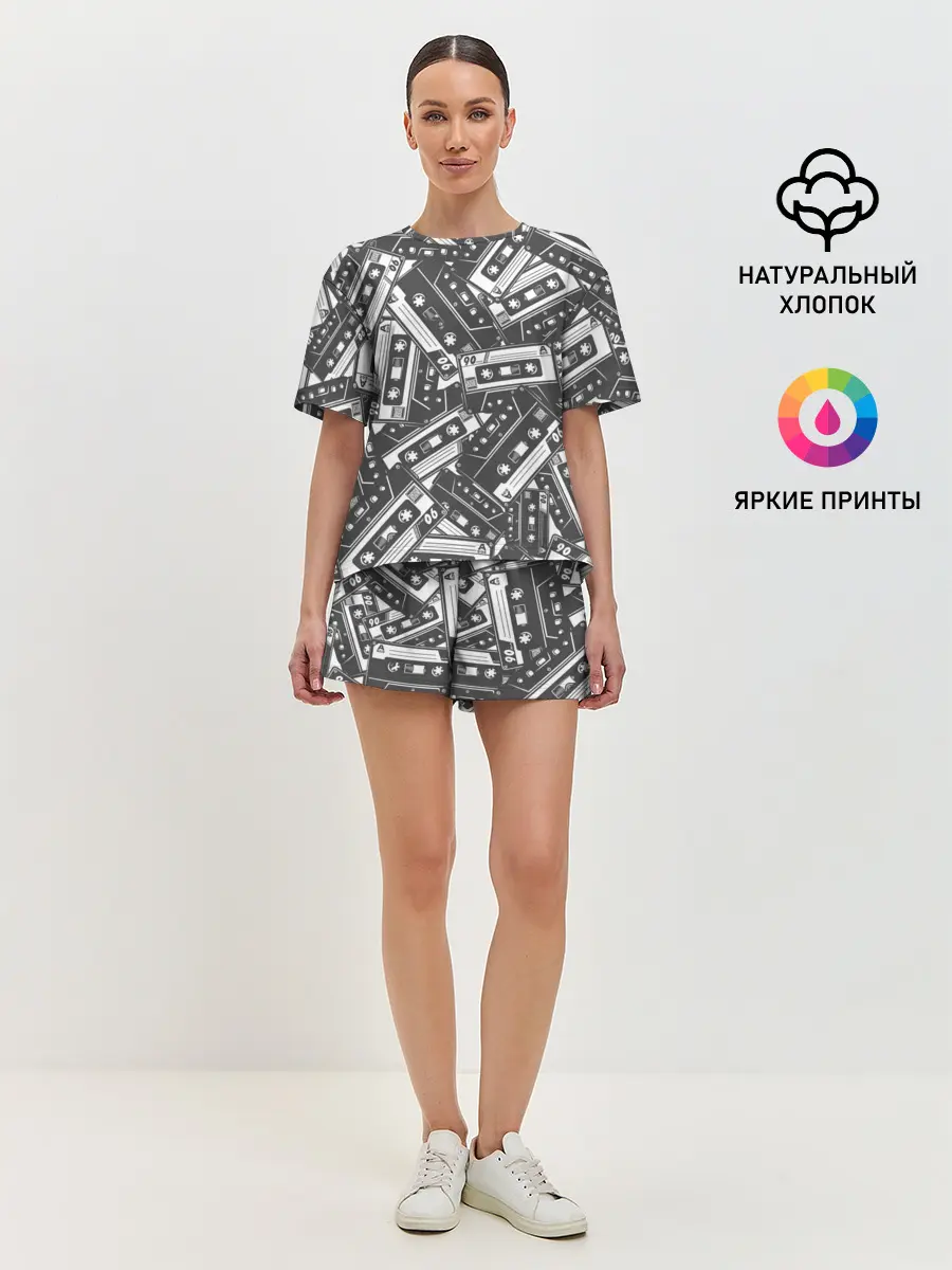 Женская пижама с шортами / retro pattern