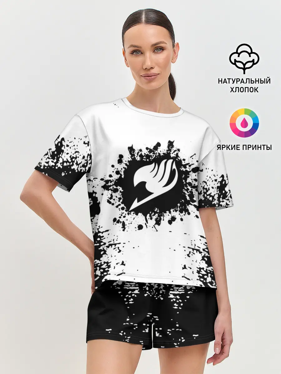 Женская пижама с шортами / Хвост Феи монохромный