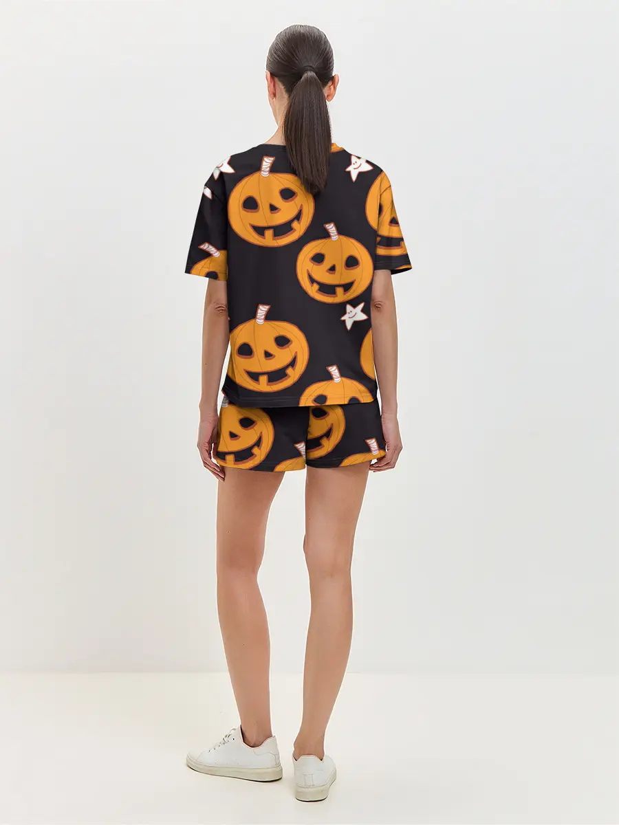 Женская пижама с шортами / Весёлые тыквы