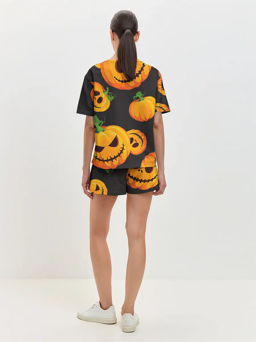 Женская пижама с шортами / Весёлые тыквы
