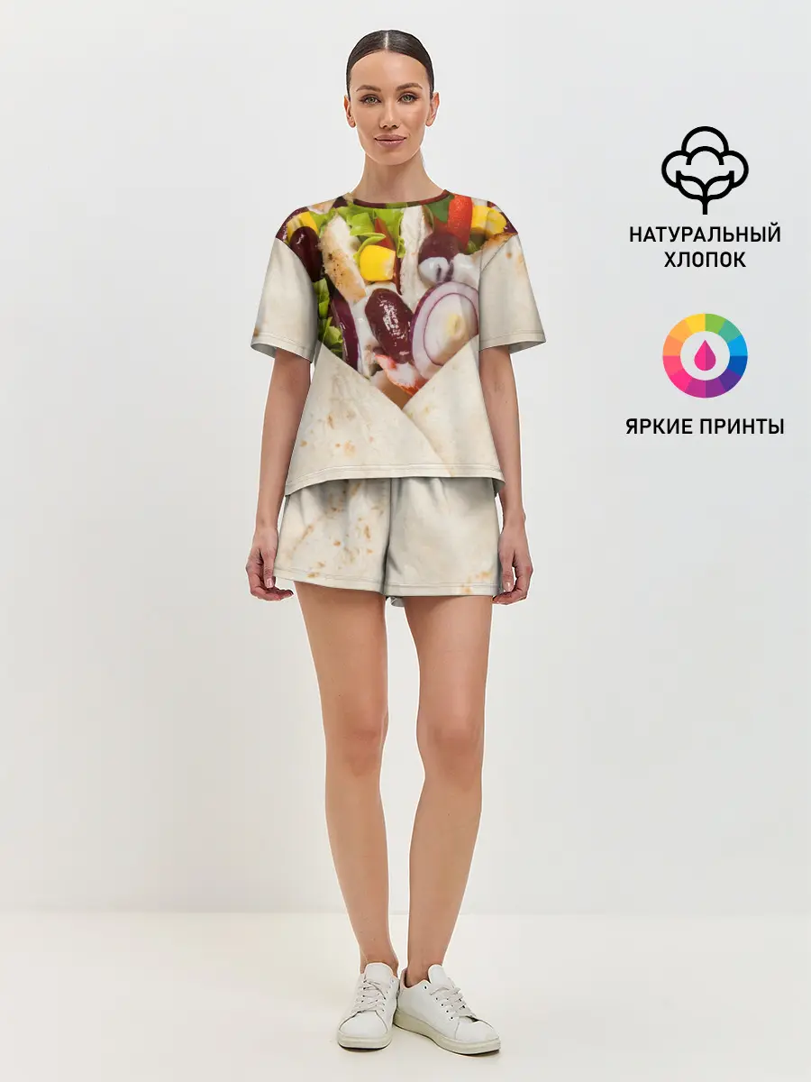 Женская пижама с шортами / Буррито