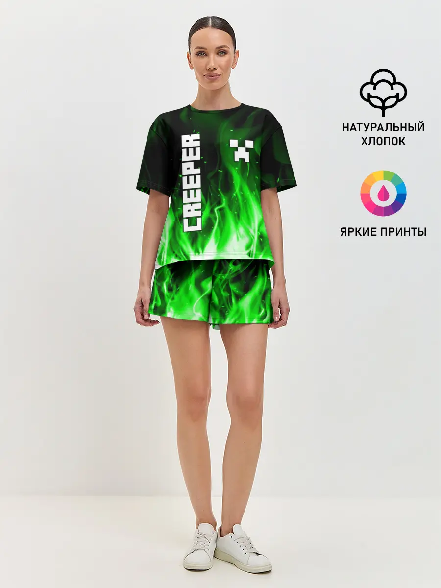Женская пижама с шортами / MINECRAFT CREEPER