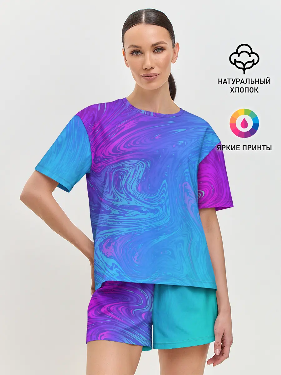 Женская пижама с шортами / BACKGROUND IN NEON