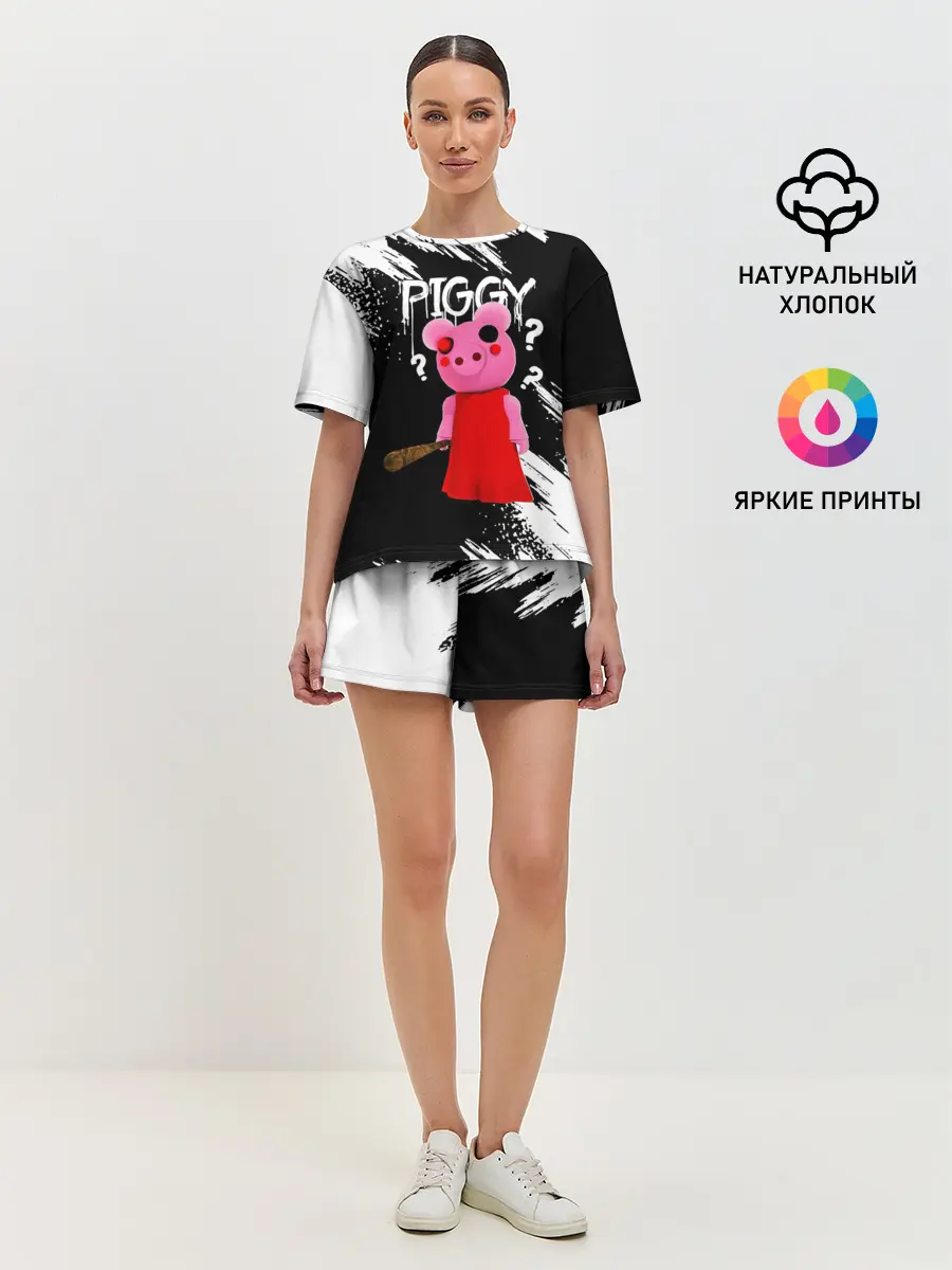 Женская пижама с шортами / ROBLOX PIGGY - СВИНКА ПИГГИ