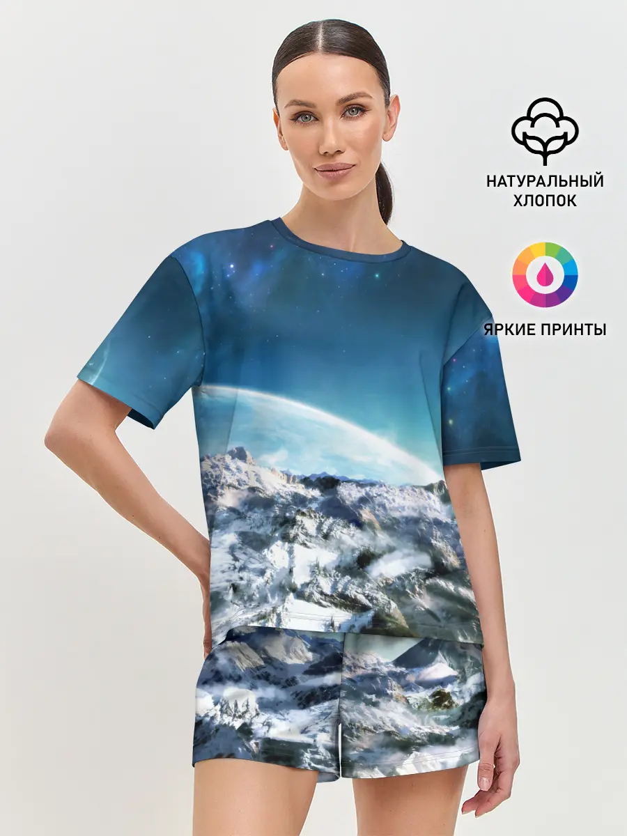 Женская пижама с шортами / Космос