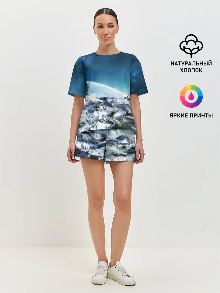 Женская пижама с шортами / Космос