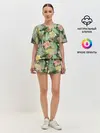 Женская пижама с шортами / Тропические растения и цветы