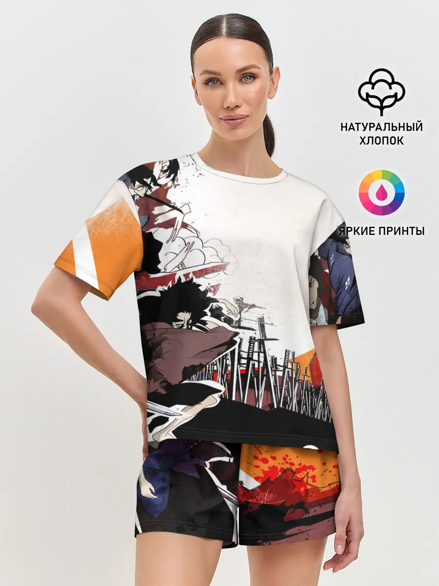 Женская пижама с шортами / Афросамурай аниме