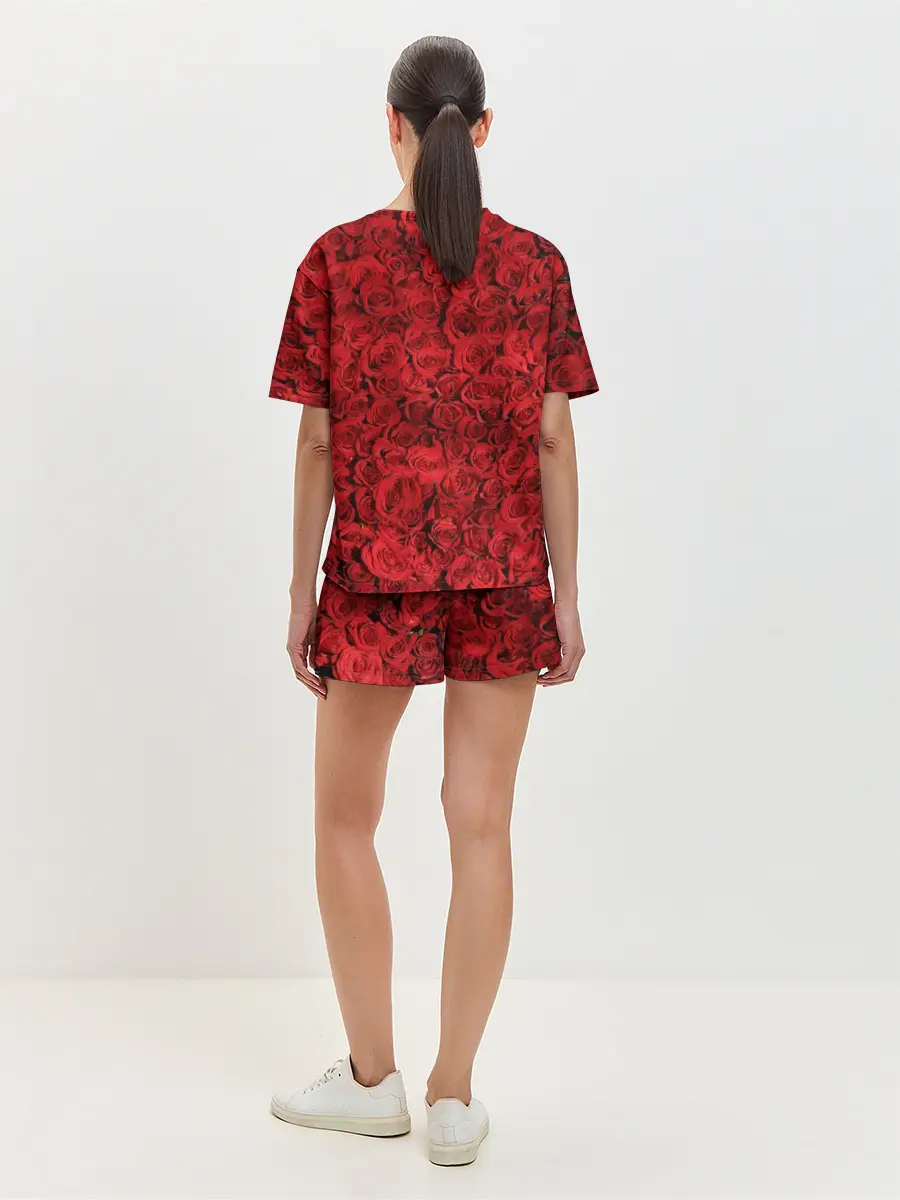 Женская пижама с шортами / Розы