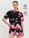 Женская пижама с шортами / Яркие розы