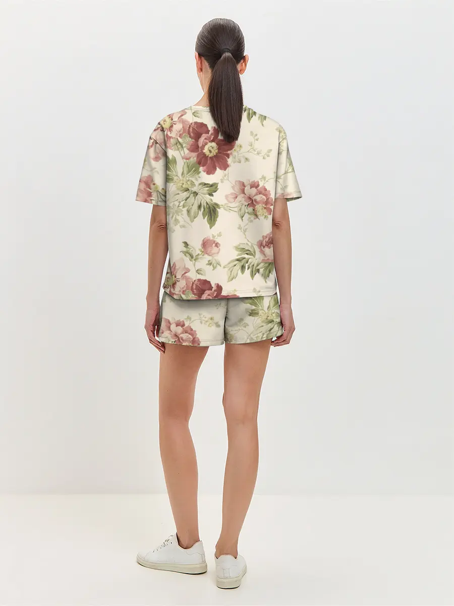 Женская пижама с шортами / Цветы
