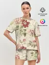 Женская пижама с шортами / Цветы