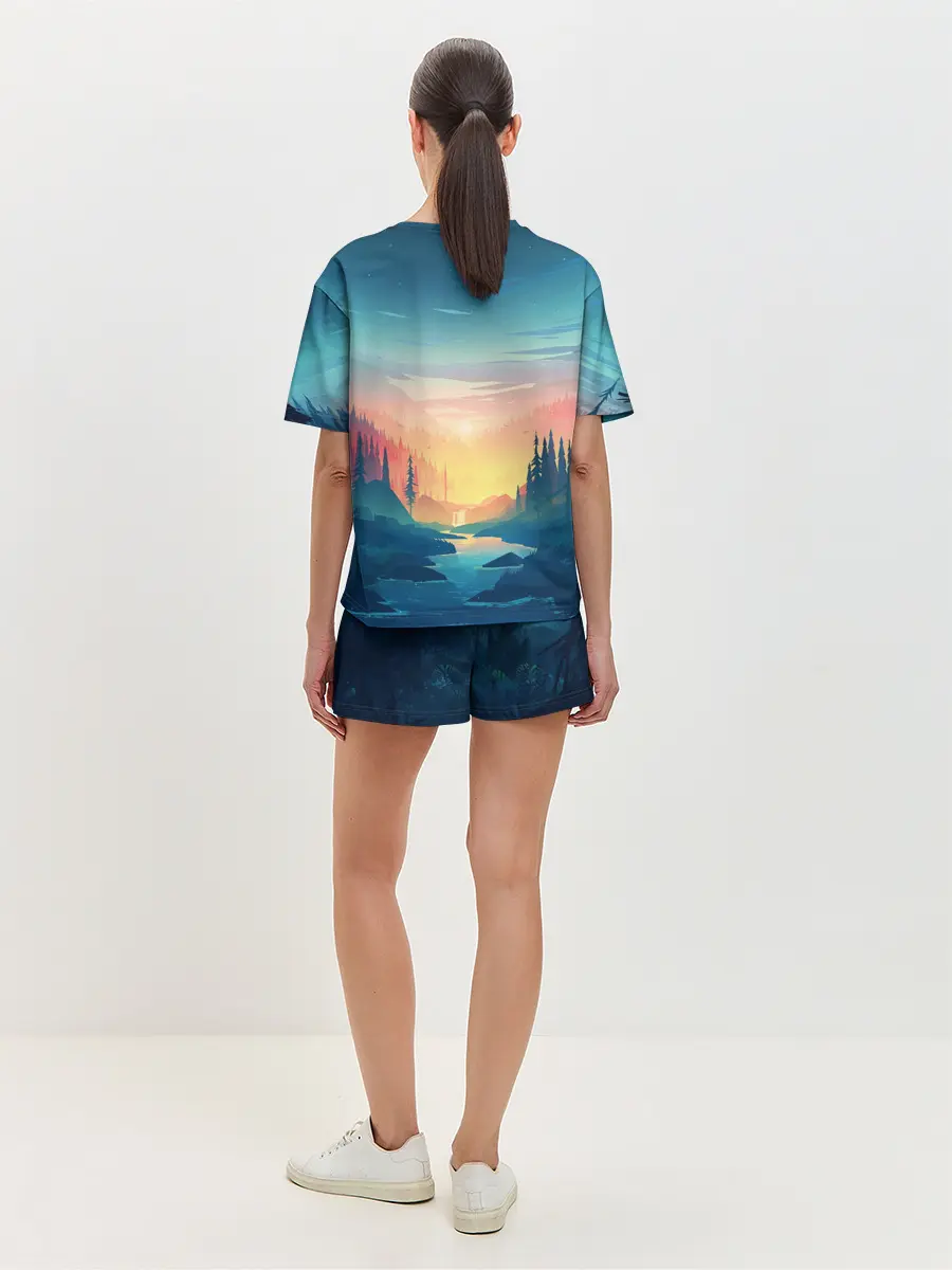 Женская пижама с шортами / Природа