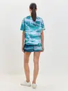 Женская пижама с шортами / Вода волны пена море