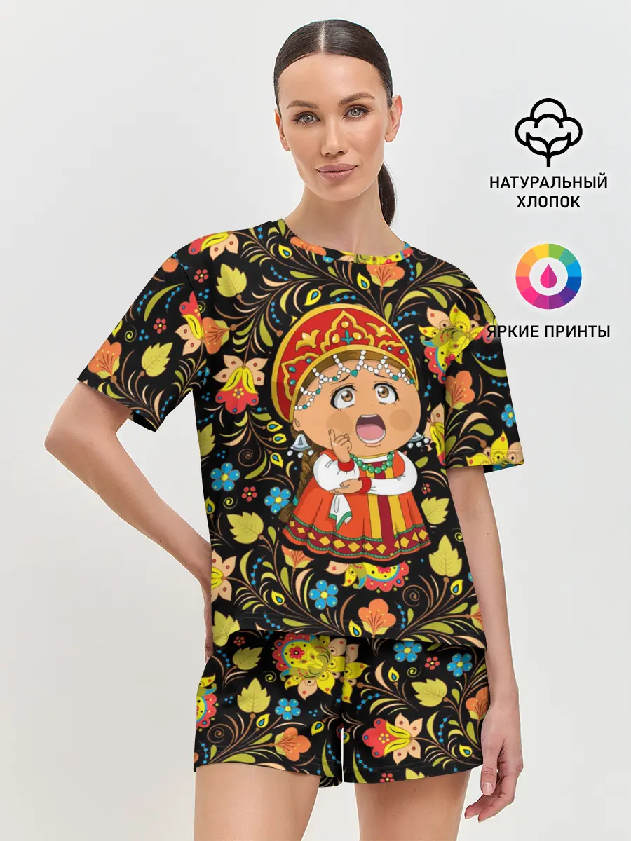 Женская пижама с шортами / Русская красавица