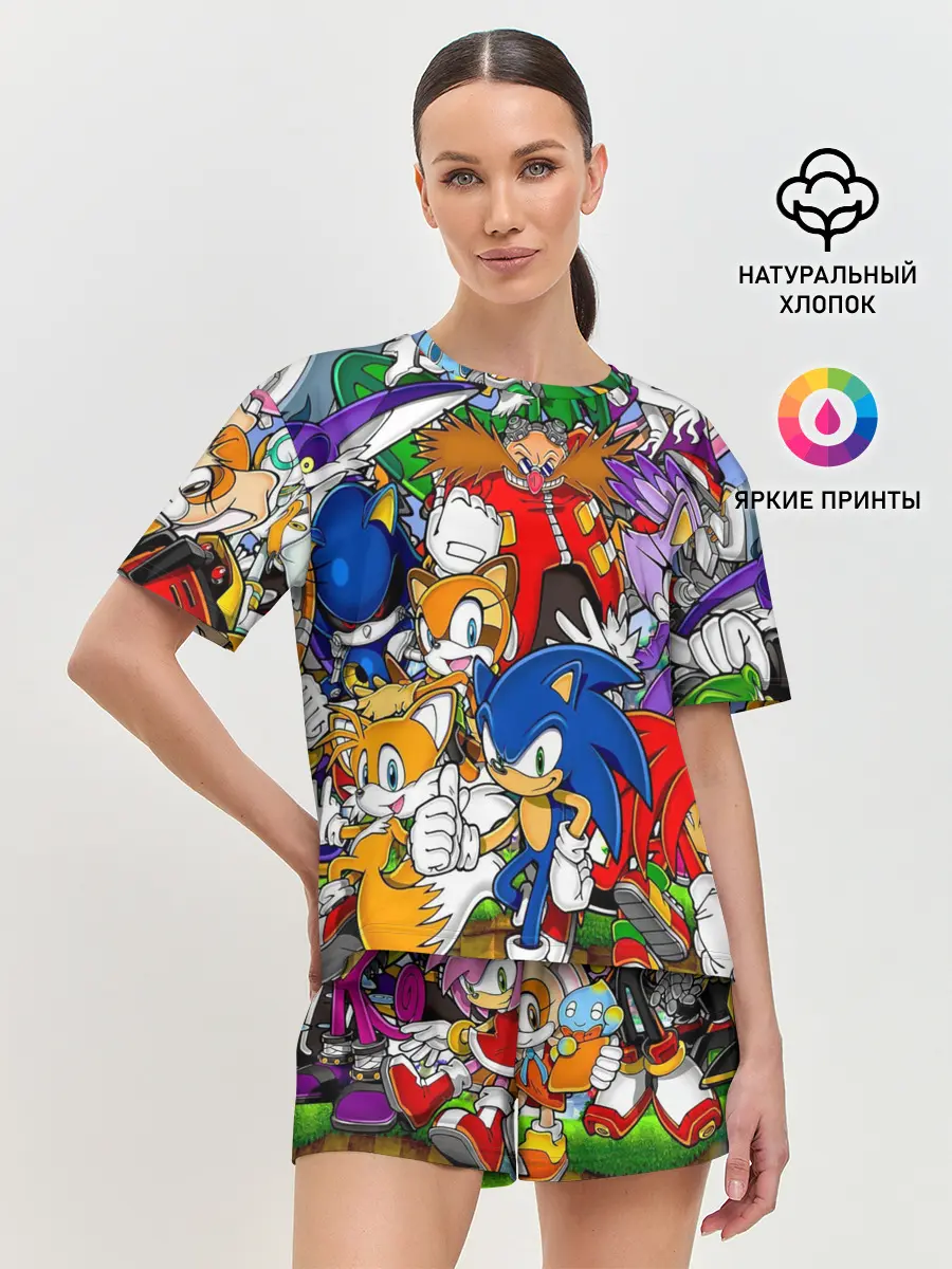 Женская пижама с шортами / Sonic.