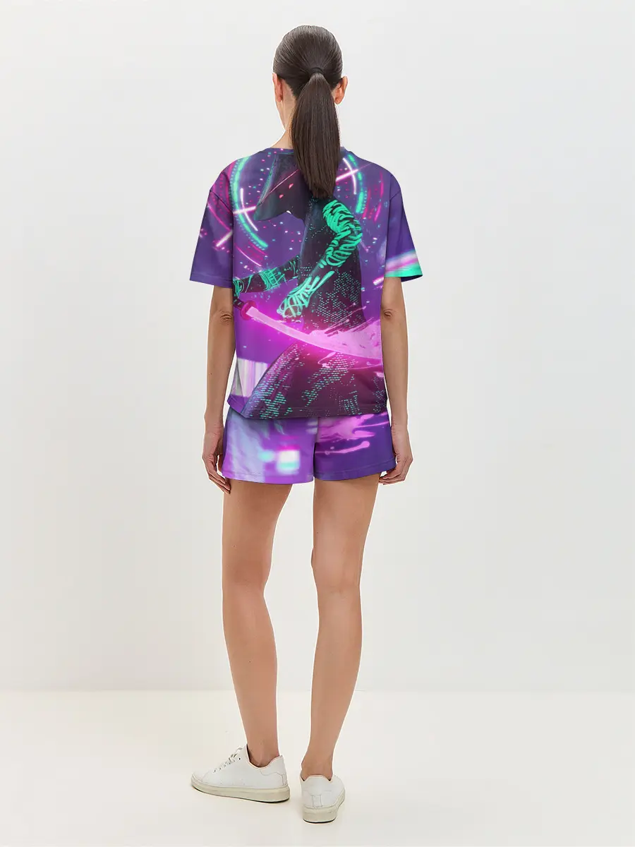 Женская пижама с шортами / Неоновый Самурай