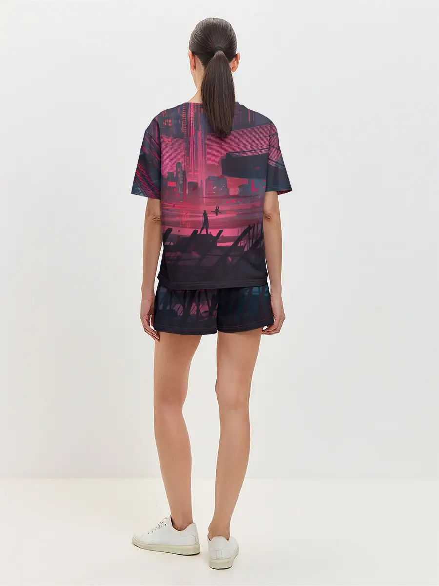 Женская пижама с шортами / Город Будущего