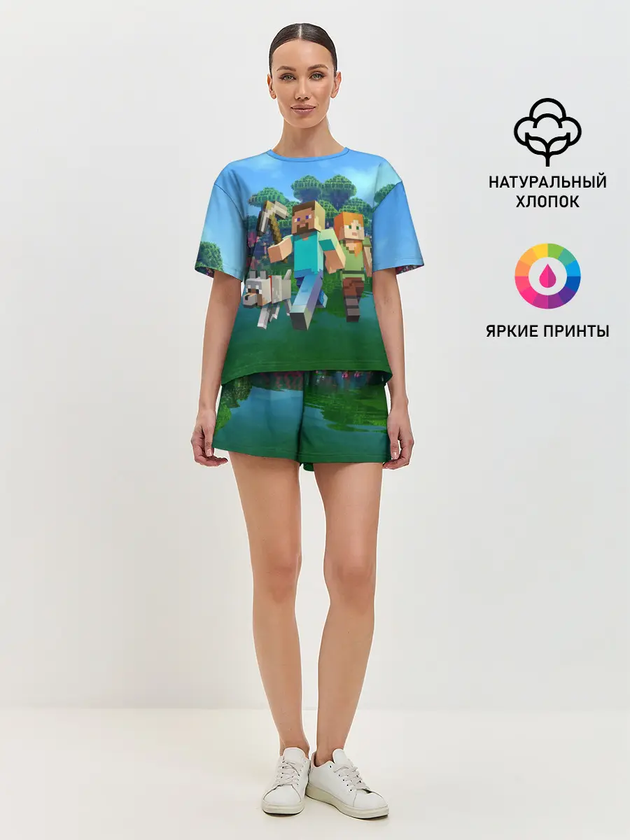 Женская пижама с шортами / minecraft